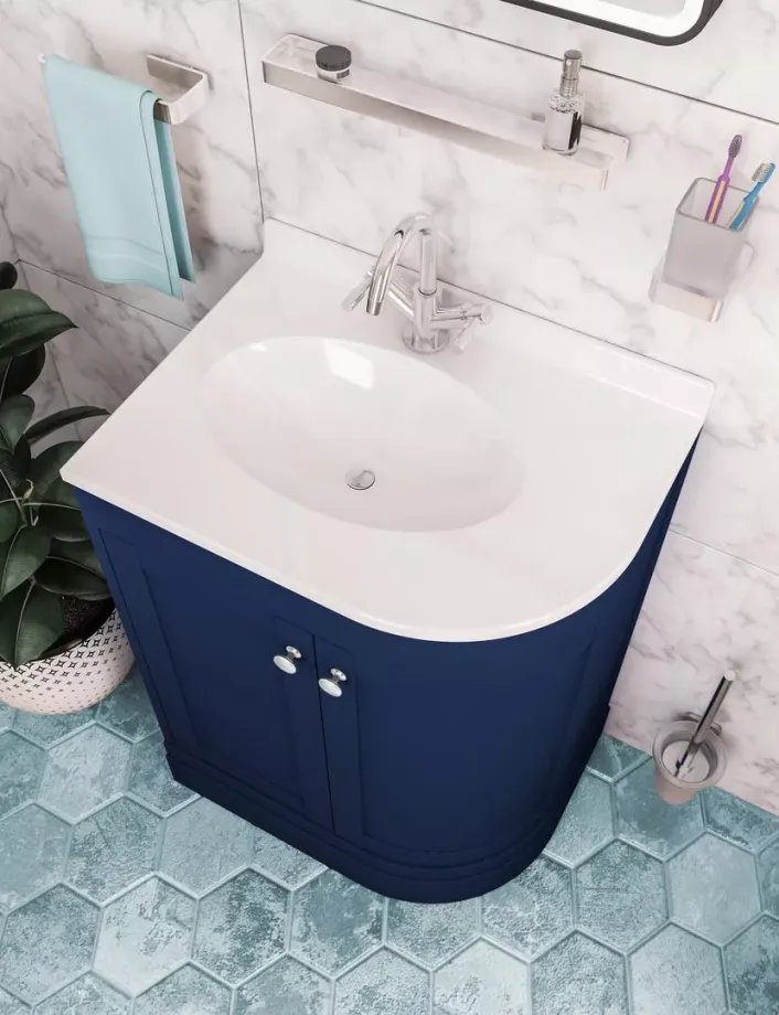 Eastbrook Hardwick Traditional 60cm x 44cm 1 Tap Hole Polymarble Basin - White
