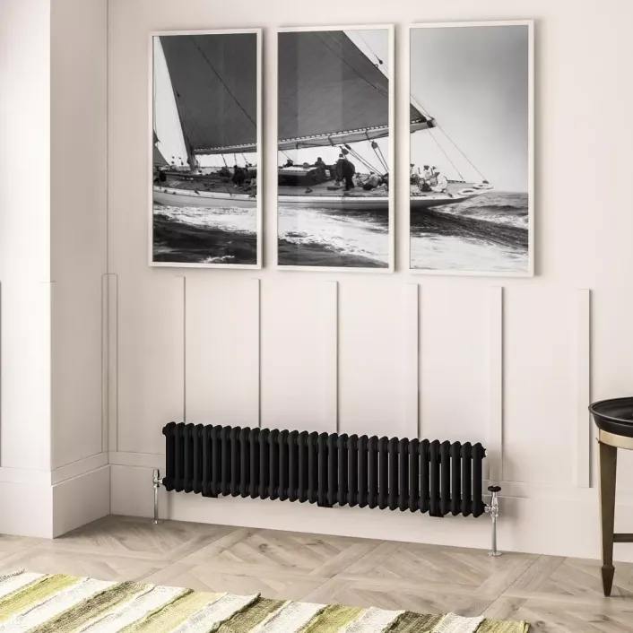 Eastbrook Imperia 2 Column Radiator 300 x 1460mm Matt Black