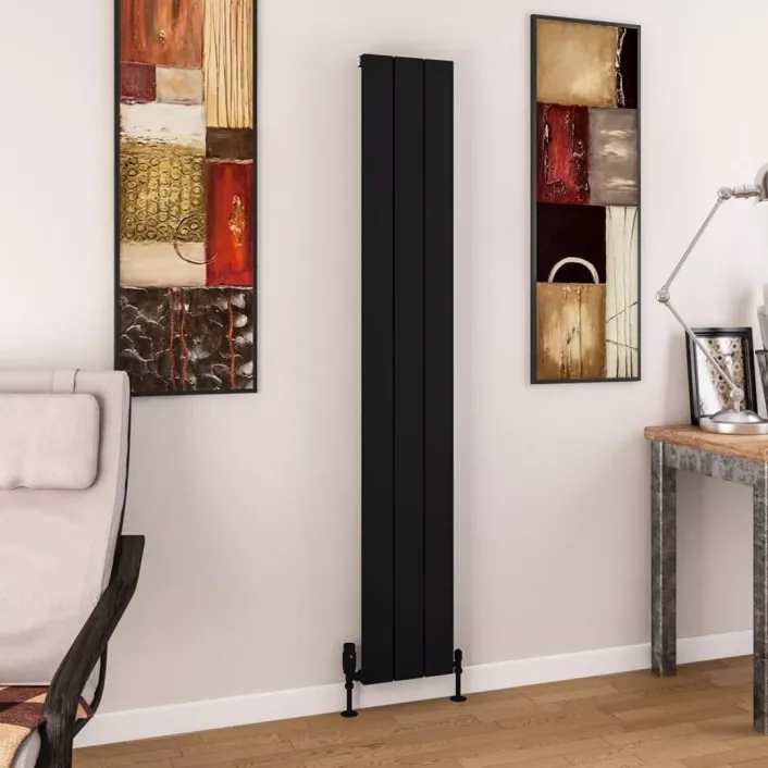 Eastbrook Charlton 1800 x 280 Aluminium Radiator Matt Black