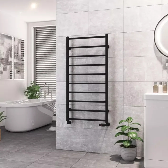 Eastbrook Tuscan Square Towel Rail 1200 x 600 Matt Black
