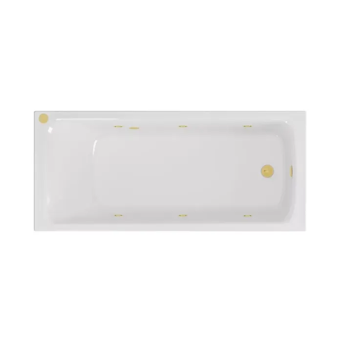 Eastbrook Portland 1700 x 700 x 440mm Single Ended (SE) 6 Jet Beauforte Whirlpool Rectangular Bath - Brushed Brass
