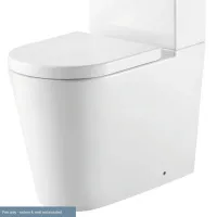 Eastbrook Metro Short Projection Comfort Height Close Coupled Back To Wall WC Pan with Fixings - White