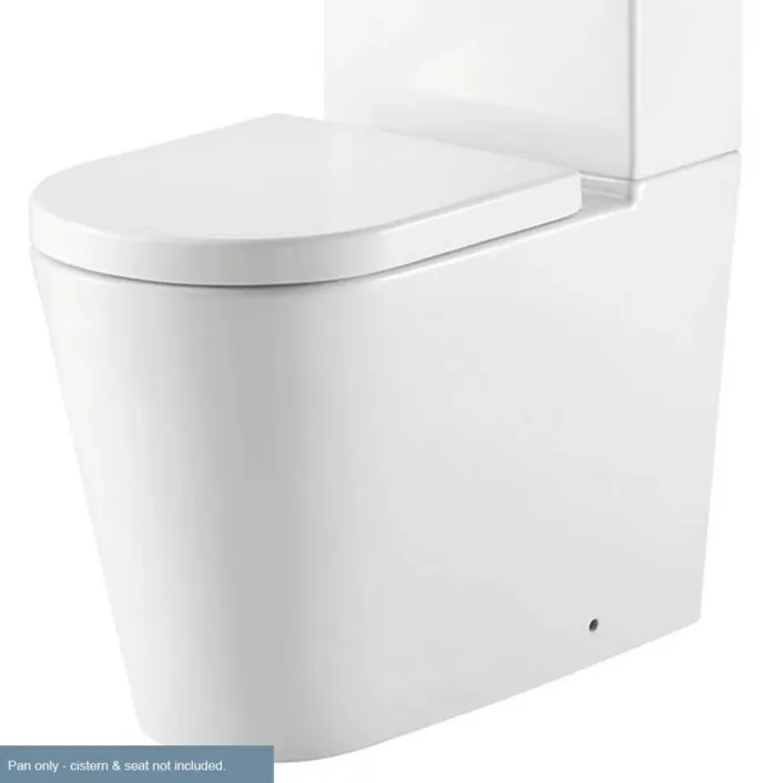Eastbrook Metro Short Projection Comfort Height Close Coupled Back To Wall WC Pan with Fixings - White