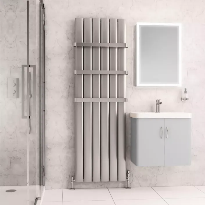 Eastbrook Malmesbury 1800 x 565 Aluminium Radiator Silver Effect