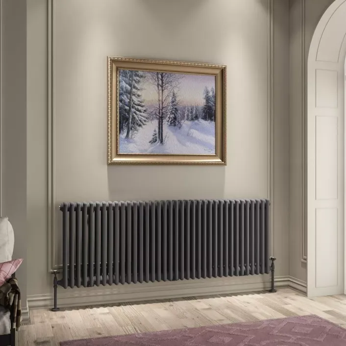 Eastbrook Imperia 3 Column Radiator 600 x 1640mm Matt Anthracite