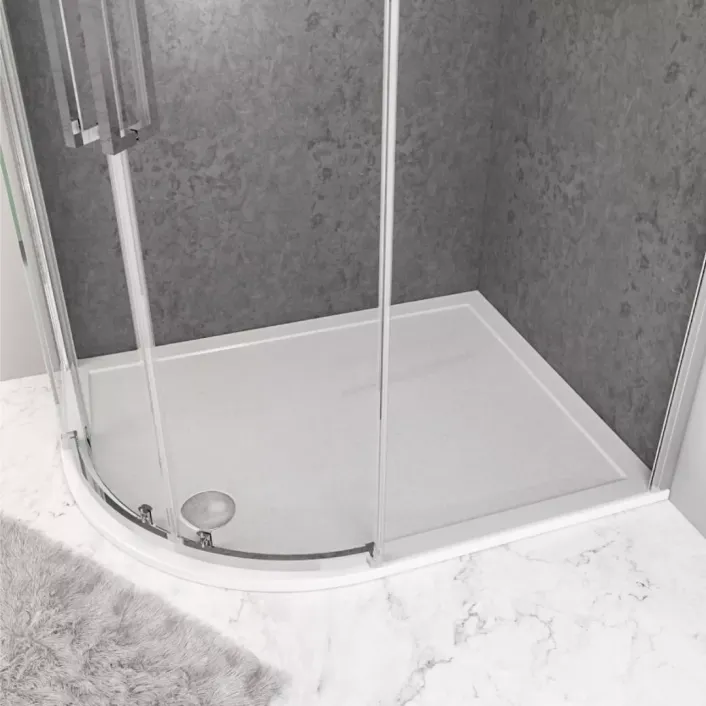 Eastbrook Corsair Anti-Slip 1100 x 800mm Offset Quad Left Hand (LH) 25mm Shower Tray - White