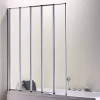 Eastbrook 5mm 1400 x 1250mm Bath Screen with 5 Fold Panels - Chrome