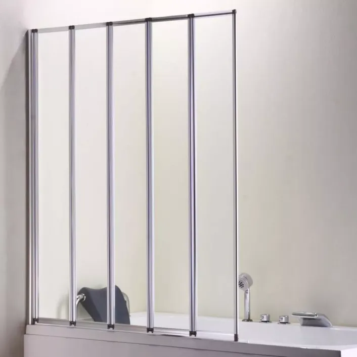 Eastbrook 5mm 1400 x 1250mm Bath Screen with 5 Fold Panels - Chrome