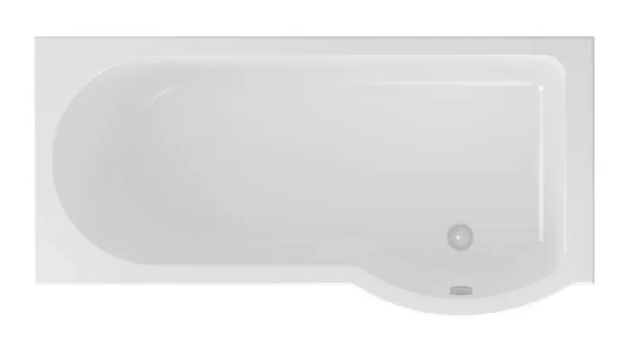Eastbrook Portland 1500 x 850 x 440mm Left Hand (LH) P-Shaped 5mm Shower Bath - White