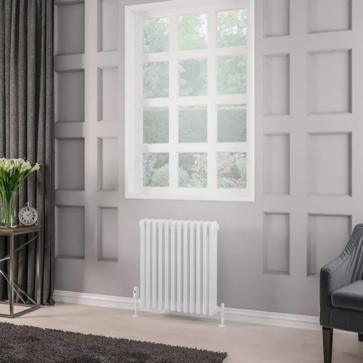 Eastbrook Rivassa 3 Column Radiator 600 x 563mm Gloss White