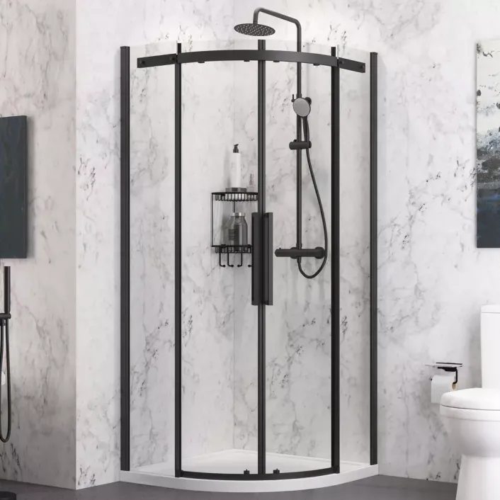 Eastbrook Corniche 2000 900x900mm Quadrant Shower Enclosure - Matt Black