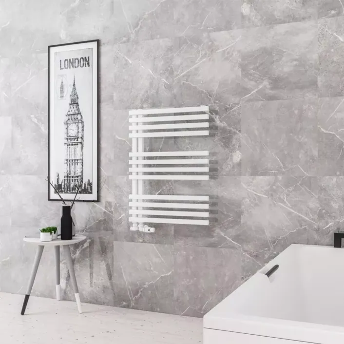 Eastbrook Reinbach 800 x 600mm Towel Rail Matt White
