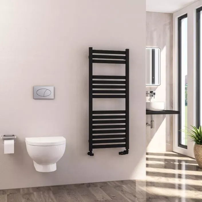 Eastbrook Defford 1200 x 500mm Towel Rail Matt Black