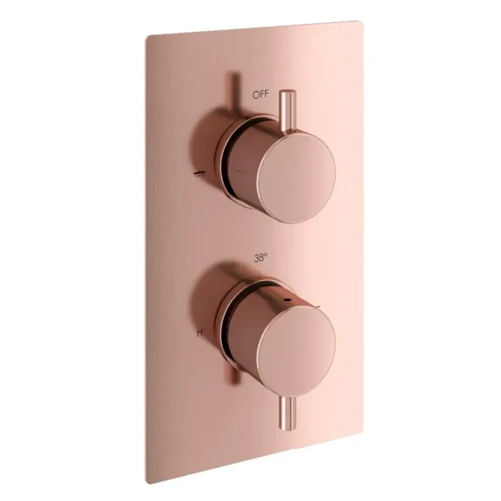 Eastbrook Meriden Twin Thermostic Concealed Shower Valve Brushed Bronze