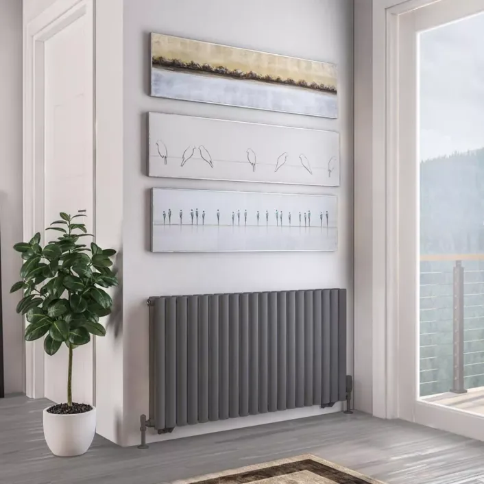 Eastbrook Tunstall Double 600 x 1179 Radiator Matt Anthracite
