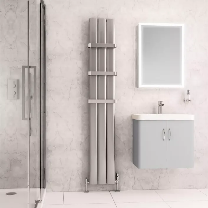 Eastbrook Malmesbury 1800 x 280 Aluminium Radiator Silver Effect