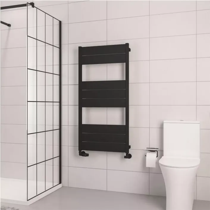 Eastbrook Kingswood Slimline 1220 x 600 Aluminium Towel Rail Matt Black