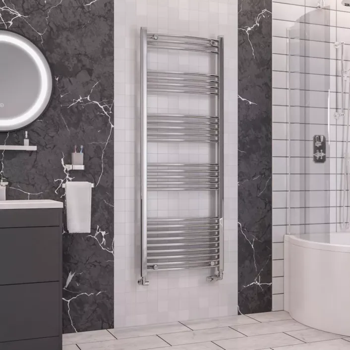Eastbrook Wendover Curved Multirail 1600 x 600 Chrome