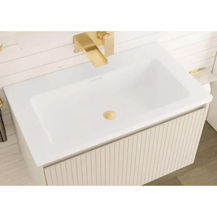 Eastbrook Stockton 80cm Fluted Wall Hung Unit 1 Drawer Cashmere