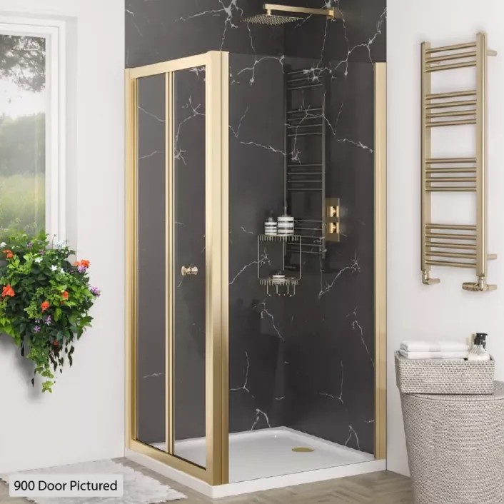 Eastbrook Volente 1850 x 760mm Bi-Fold Shower Door - Brushed Brass