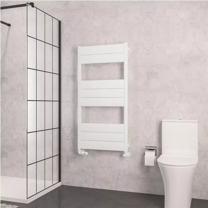 Eastbrook Kingswood Slimline 1220 x 600 Aluminium Towel Rail Matt White