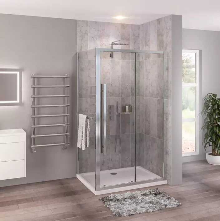 Eastbrook Vantage 2000 Easy Clean 2000x1300mm Slider Shower Door - Chrome