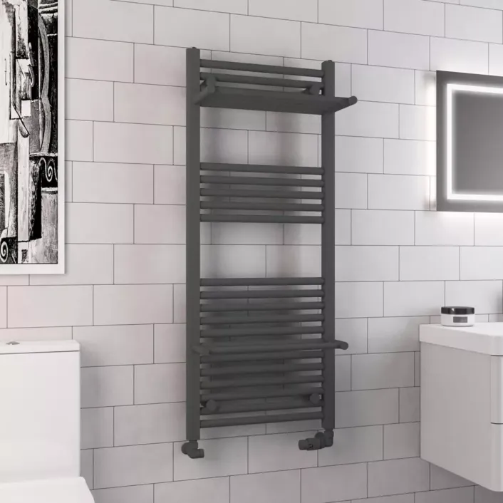 Eastbrook Haddenham Designer Towel Rail 1200x500mm Matt Anthracite
