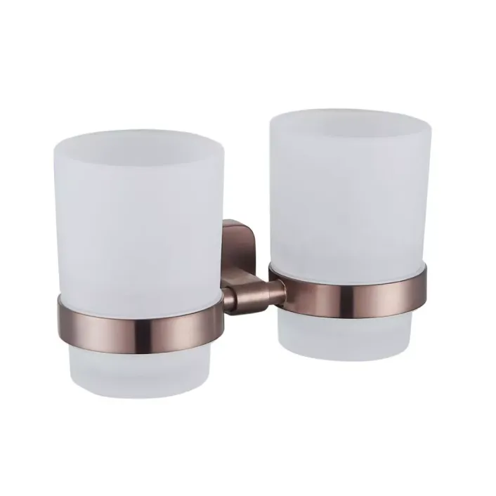 Eastbrook Asti Double Tumbler Holder - Brushed Bronze