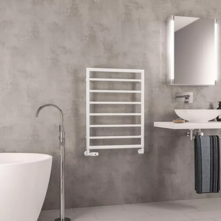 Eastbrook Kenilworth 800 x 600mm. Towel Rail Matt White