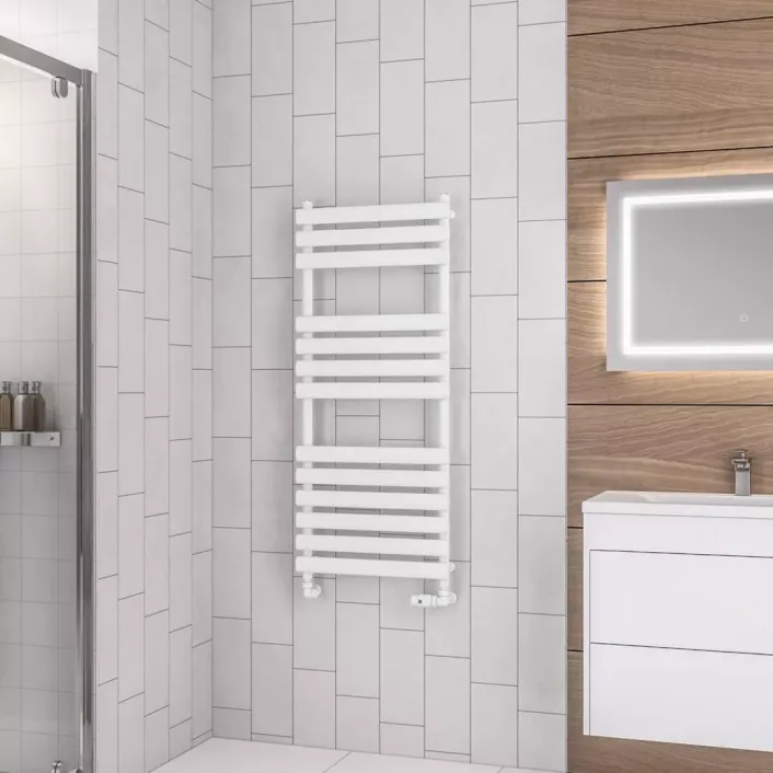 Eastbrook Tunstall 1200 x 500 Towel Rail Matt White