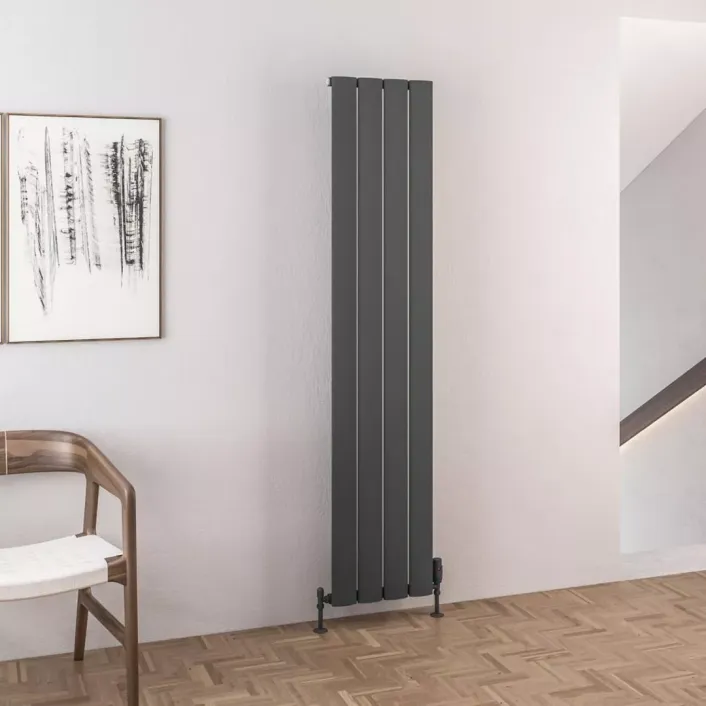 Eastbrook Malmesbury 1800 x 375 Aluminium Radiator Matt Anthracite