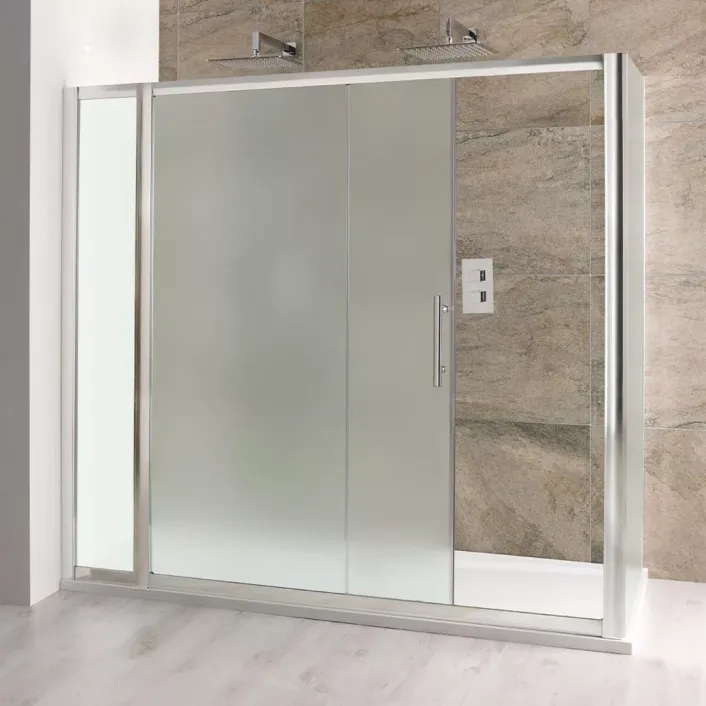 Eastbrook Volente 1850mm x 1200mm Frosted Slider Shower Door - Chrome