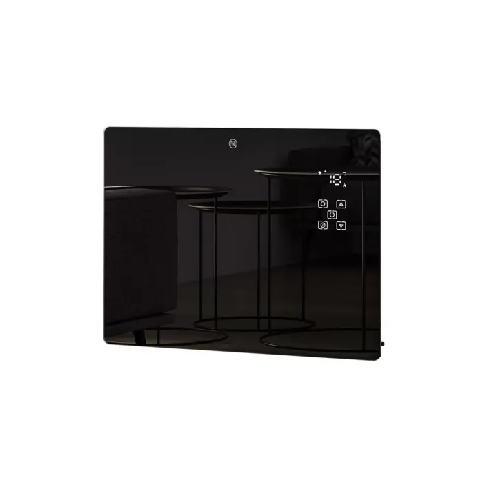 Eastbrook Cortona 555 x 650 Glass Fronted Electric Radiator 1500W Black