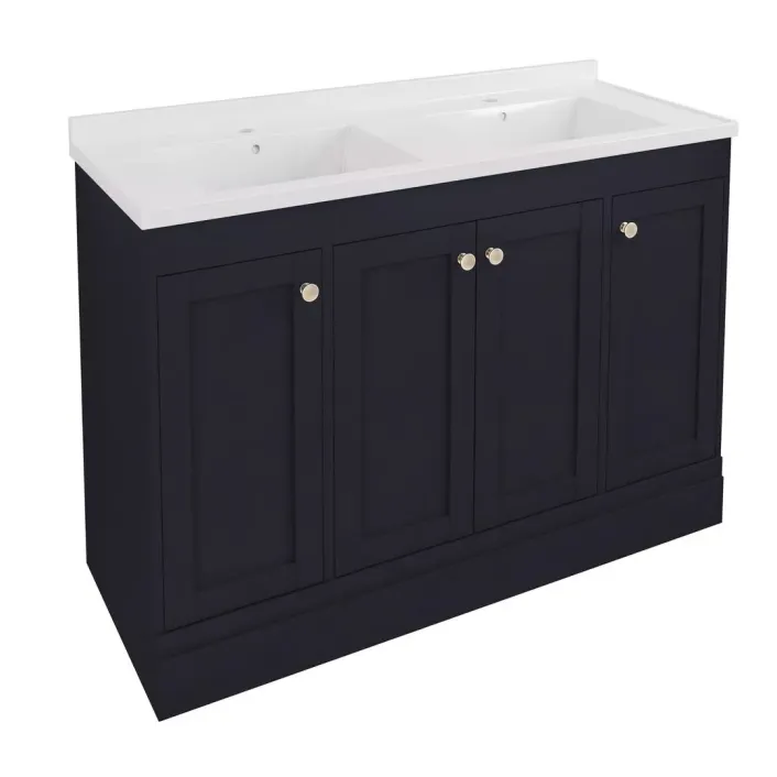 Eastbrook Hardwick 120CM 4 Door Double Bowl Basin Vanity Unit - Anthracite