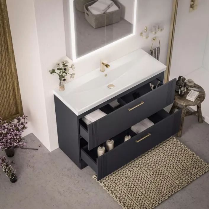 Eastbrook Cranham 120cm Floorstanding Vanity Unit - Matt Anthracite