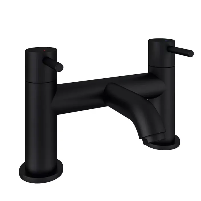 Eastbrook Meriden Bath Filler Tap with Curved Spout Matt Black