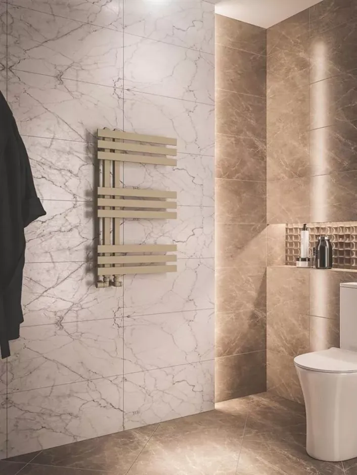 Eastbrook Hurley 800 x 500 Towel Rail Matt Cappuccino