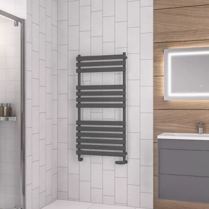 Eastbrook Tunstall 1200 x 600 Towel Rail Matt Anthracite