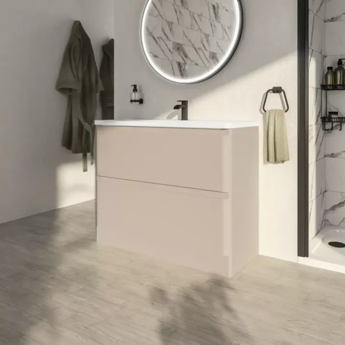 Eastbrook Grovely 100cm Floorstanding Drawer Vanity Unit - Cashmere