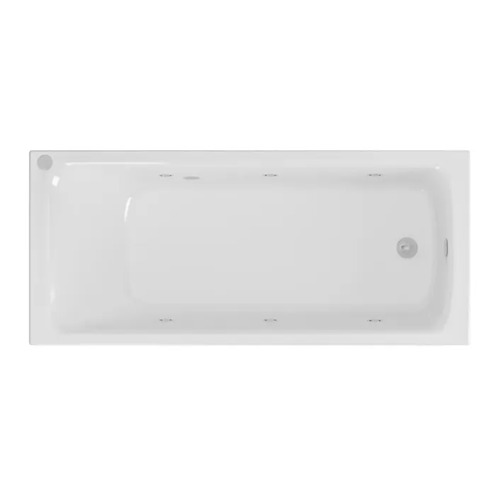 Eastbrook Portland 1700 x 700 x 440mm Single Ended (SE) 6 Jet Beauforte Whirlpool Rectangular Bath - Chrome