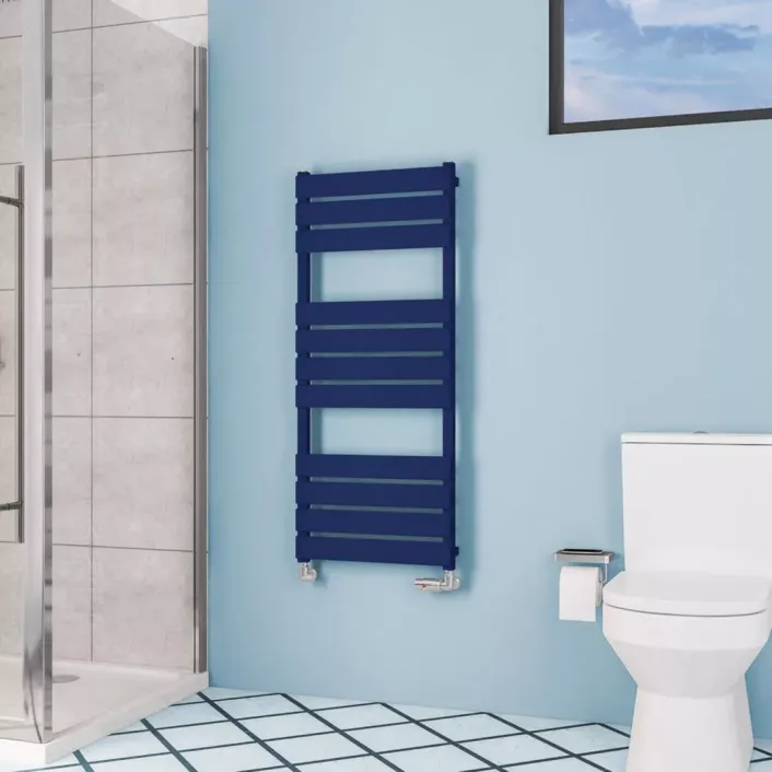 Eastbrook Deddington 1200 x 500 Towel Rail Matt Cobalt Blue