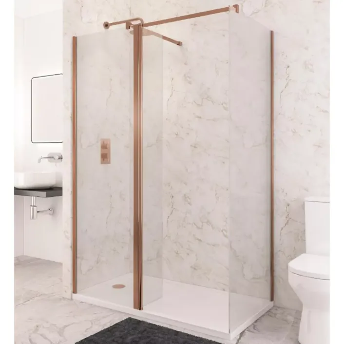 Eastbrook Vantage 2000 8mm Thick 2000 x 300mm Flipper Shower Panel Kit - Brushed Bronze