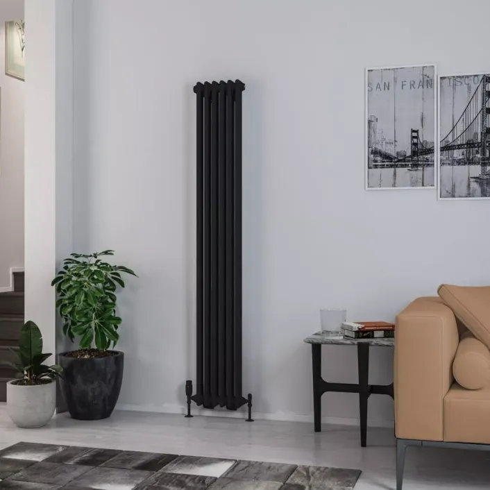 Eastbrook Rivassa 2 Column Radiator 1800 x 293mm Matt Black