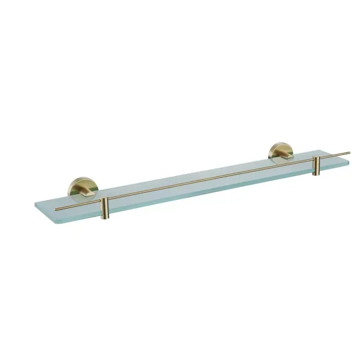 Eastbrook Genoa Glass Shelf with Barrier - Brushed Brass