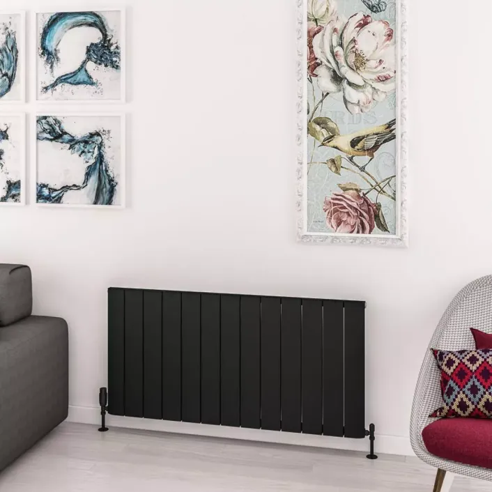 Eastbrook Withington 600 x 1230 Aluminium Radiator Matt Black