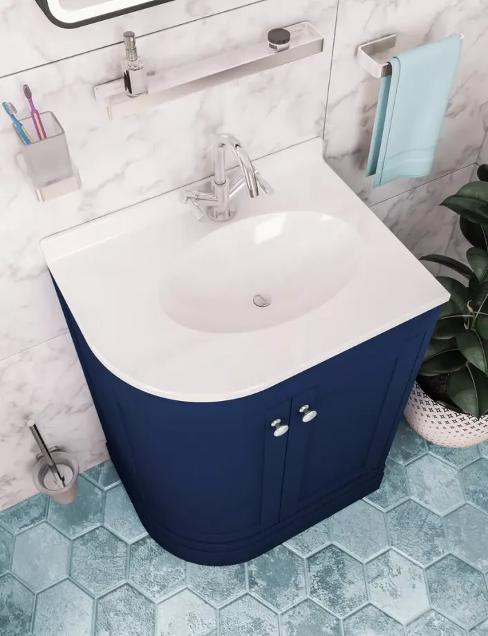 Eastbrook Hardwick Traditional 60cm x 44cm 1 Tap Hole Polymarble Basin - White
