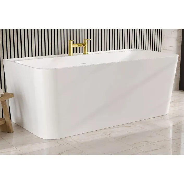 Eastbrook Brockland Sqaure 1600 x 750 x 600mm (430mm Depth) Freestanding Bath - Gloss White