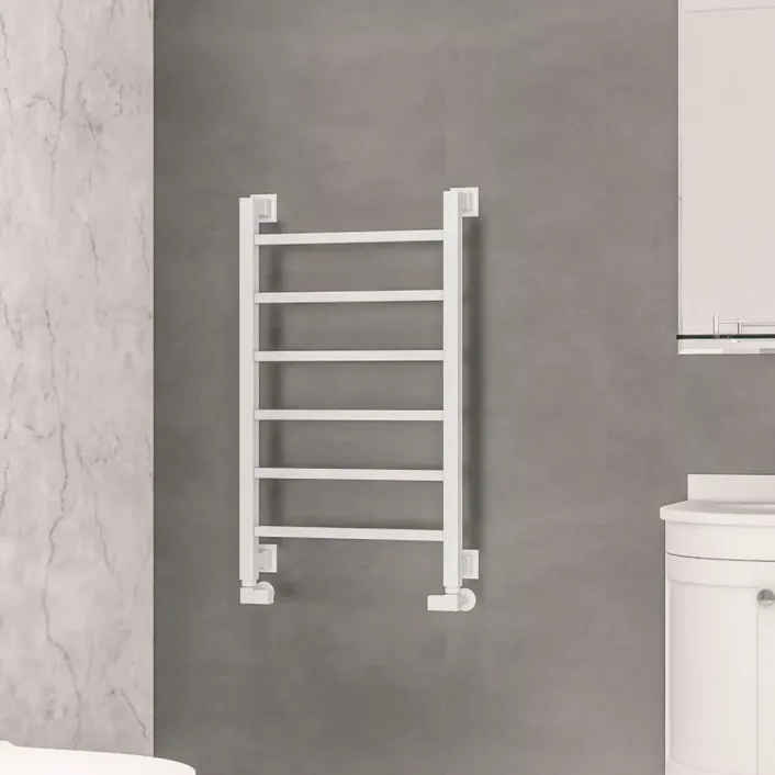 Eastbrook Loxley 800 x 500mm. Towel Rail Matt White