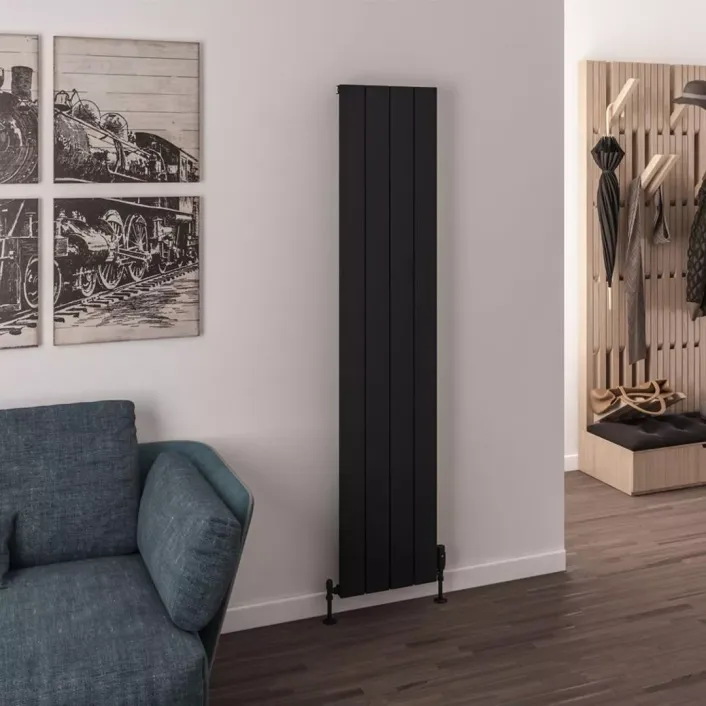 Eastbrook Rosano 1800 x 375 Aluminium Radiator Matt Black