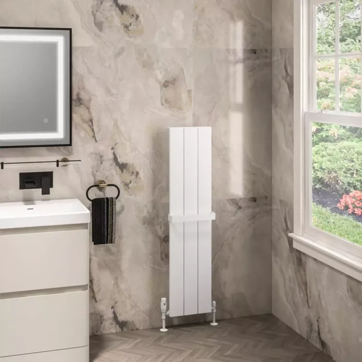 Eastbrook Charlton 1200 x 280 Aluminium Radiator Matt White